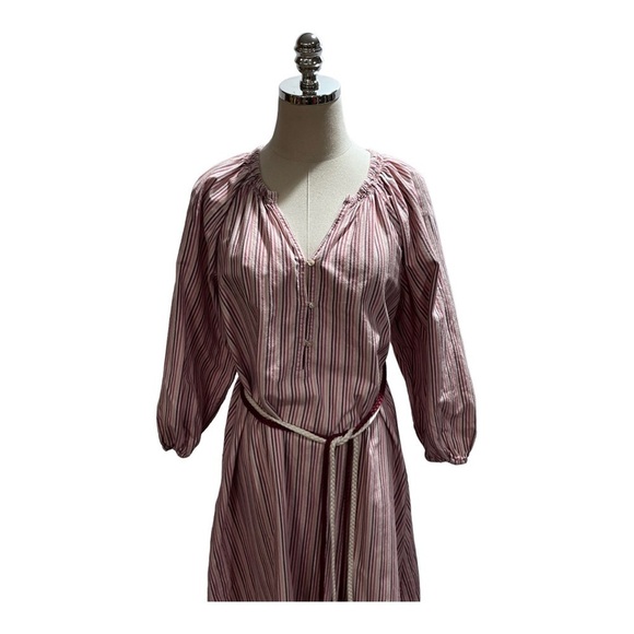 The GREAT Women’s Derby Cotton Oversize Midi Dress In Sunset Stripe 2 Med New - Picture 3 of 15